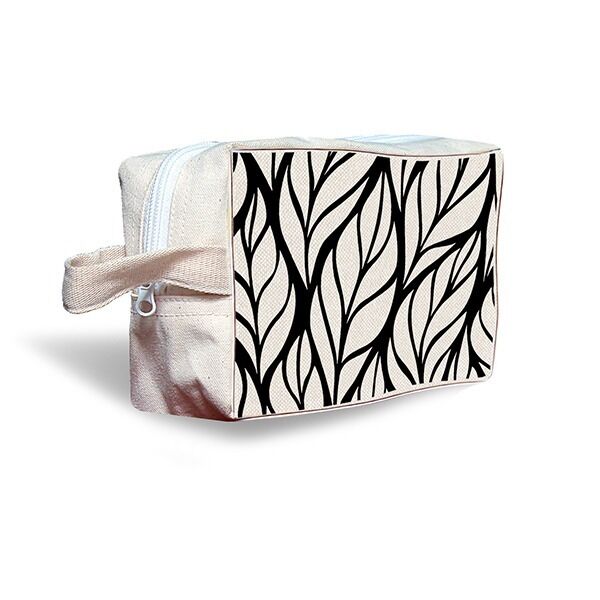 Black-Leaves-Canvas-Cosmetic-Box-Pouch Black-Leaves-Canvas-Cosmetic-Box-Pouch