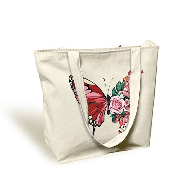 Butterfly-Canvas-Zipper-Hand-Bag Butterfly-Canvas-Zipper-Hand-Bag