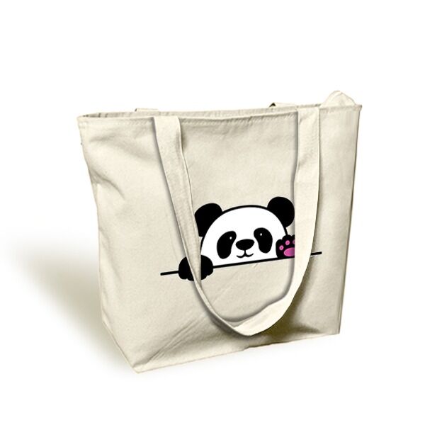 Panda-Canvas-Zipper-Hand-Bag Panda-Canvas-Zipper-Hand-Bag